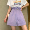 Women's Cute Wide-legged Pure Color Shorts-Kawaiifashion