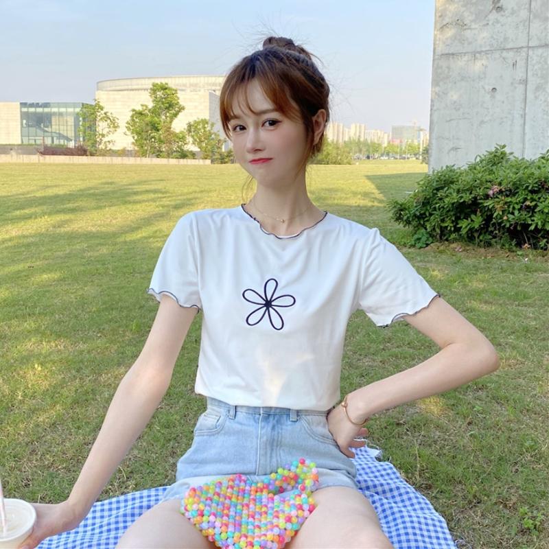 Women's Embroidered Slim-cut Shirt-Kawaiifashion