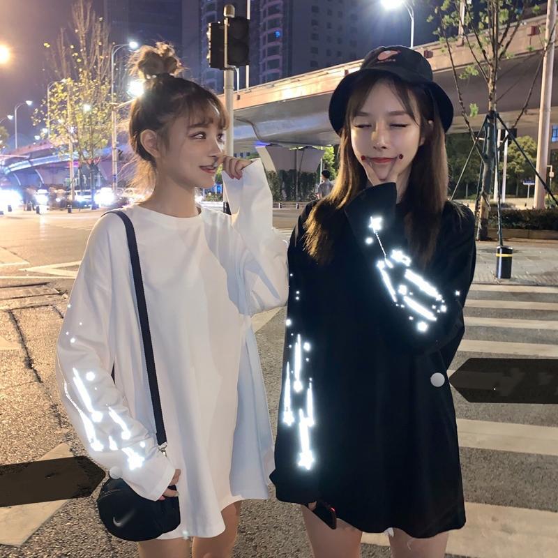 T-shirt fluorescent à manches longues femme-Kawaiifashion