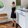 Women's French Style A-line Black Dresses-Kawaiifashion