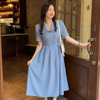 Women's French Style Lace-up Flare Sleeved Dresses-Kawaiifashion