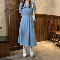 Women's French Style Lace-up Flare Sleeved Dresses-Kawaiifashion
