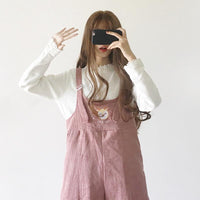 レディース原宿鹿刺繍ワイドコーデュロイパンツ-かわいいファッション
