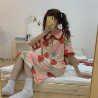 Harajuku-Pyjama mit Peter-Pan-Kragen für Damen – Kawaiifashion