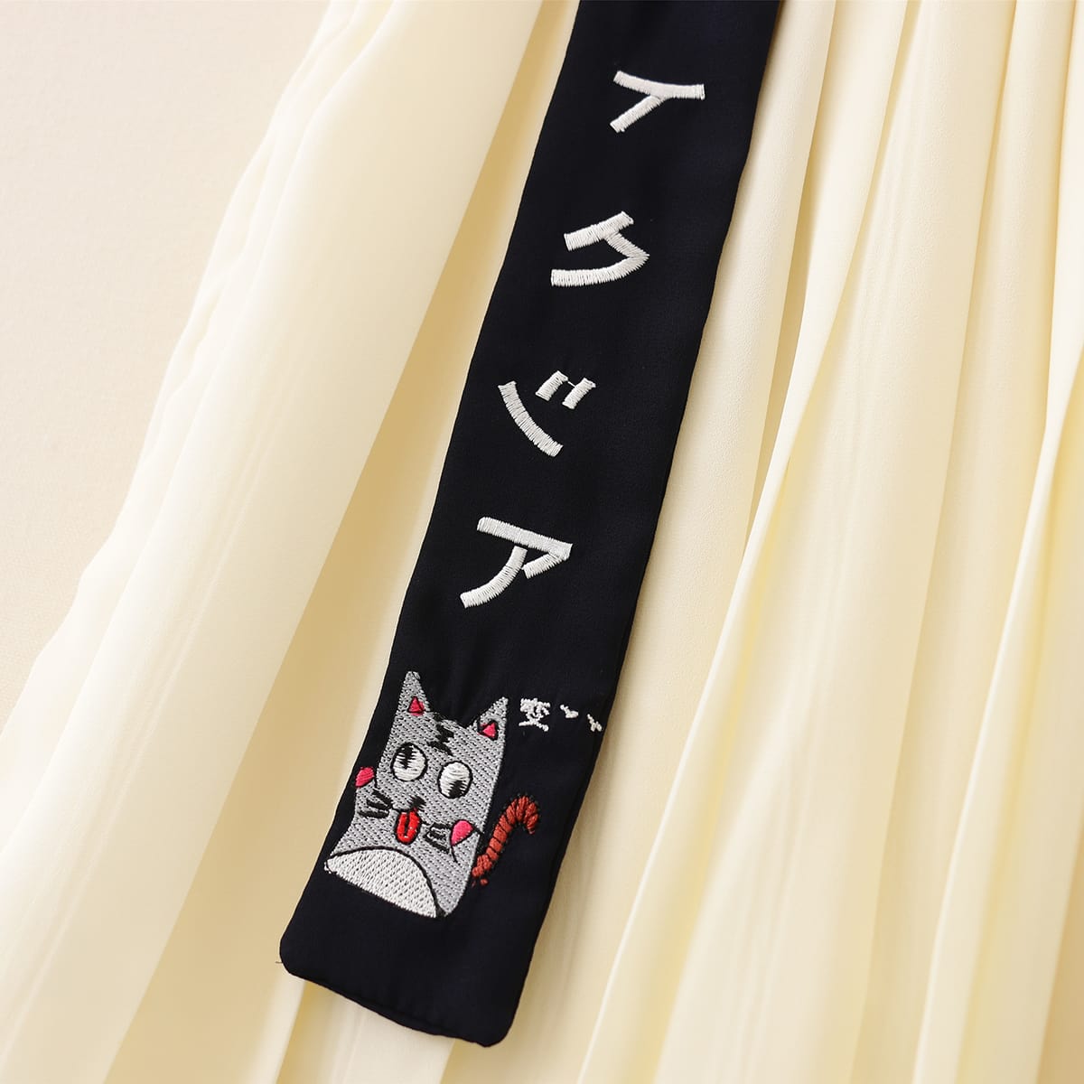 Kawaiifashion Jupes plissées Harajuku pour femmes avec ceinture japonaise et chat