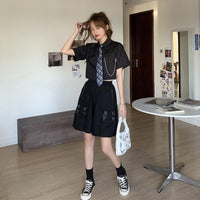 Camicie Harajuku da donna in tinta unita con moda Chian-Kawai