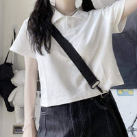 Women's Harajuku Solid Color Short Shirts-Kawaiifashion