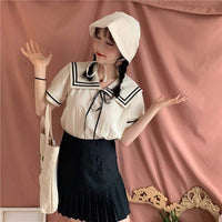 Women's High-waist Skirt With Buttons-Kawaiifashion