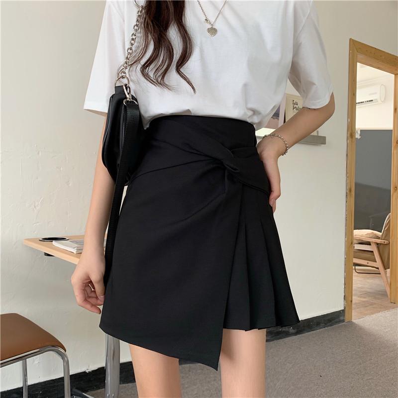 Women's High-waisted Asymmetric A-line Skirts-Kawaiifashion