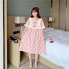 Women's Kawaii Cherry Printed Lace Ruffles Pajamas One Set-Kawaiifashion