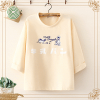 T-shirt stampate giapponesi e mucca Kawaiifashion da donna