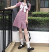 Women's Kawaii Front Bowknot Sailor Collar Dresses-Kawaiifashion