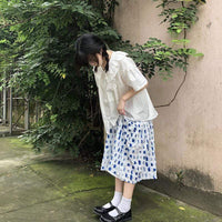 Faldas sueltas de cintura alta Kawaii para mujer-Kawaiifashion