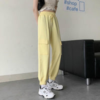 XNUMXつの大きなポケットが付いた女性の韓国ファッションパンツ-かわいいファッション