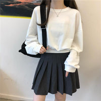 Camisas de color puro con cordón trasero de moda coreana para mujer-Kawaiifashion