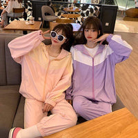 Women's Korean Fashion Contrast Color Hooded Coats-Kawaiifashion