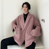 Women's Korean Fashion Corduroy Long Coats