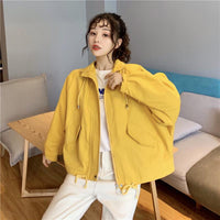 Manteaux de couleur unie à manches évasées de la mode coréenne pour femmes-Kawaiifashion