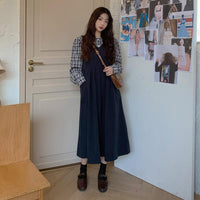 Kawaiifashion Robe coréenne à taille haute pour femme avec deux poches