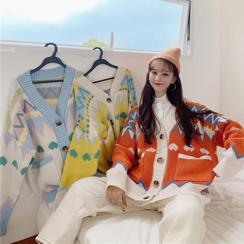 Women's Korean Fashion Kintted Cardigans With Pocket-Kawaiifashion
