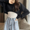 Kawaiifashion Women's Korean Fashion Knitted Short Irregular Tops