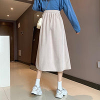 Kawaiifashion Women's Korean Fashion Pure Color A-line Corduroy Skirts