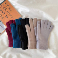 Женские корейские модные однотонные перчатки Kawaiifashion для пальцев