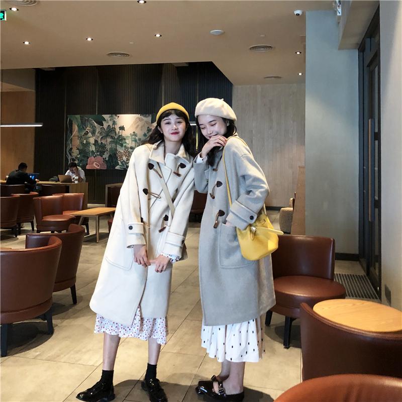 Kawaiifashion женские корейские модные однотонные длинные пальто Auntum
