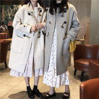 Kawaiifashion женские корейские модные однотонные длинные пальто Auntum
