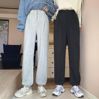 Kawaiifashion レディース 韓国ファッション ピュアカラー ルーズ ジョガーパンツ