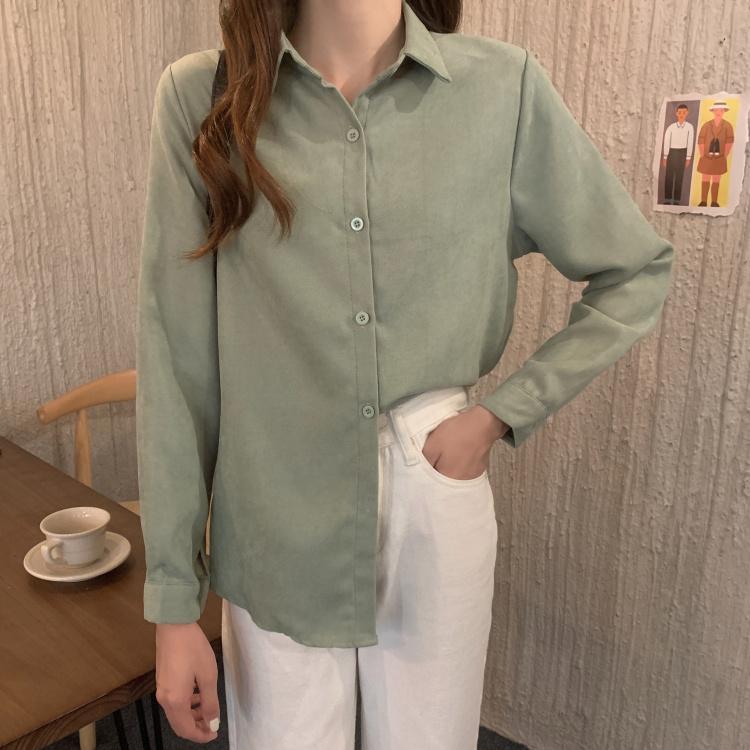 Kawaiifashion Camisas de color puro de moda coreana para mujer