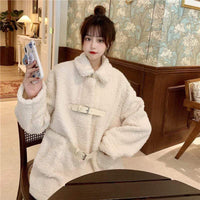 Kawaiifashion Damen-Wintermäntel, koreanische Mode, reine Farbe, Stehkragen