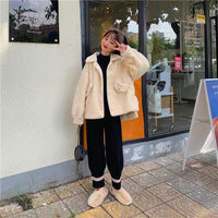 Модные женские свободные пальто из натуральной шерсти в корейском стиле Kawaiifashion