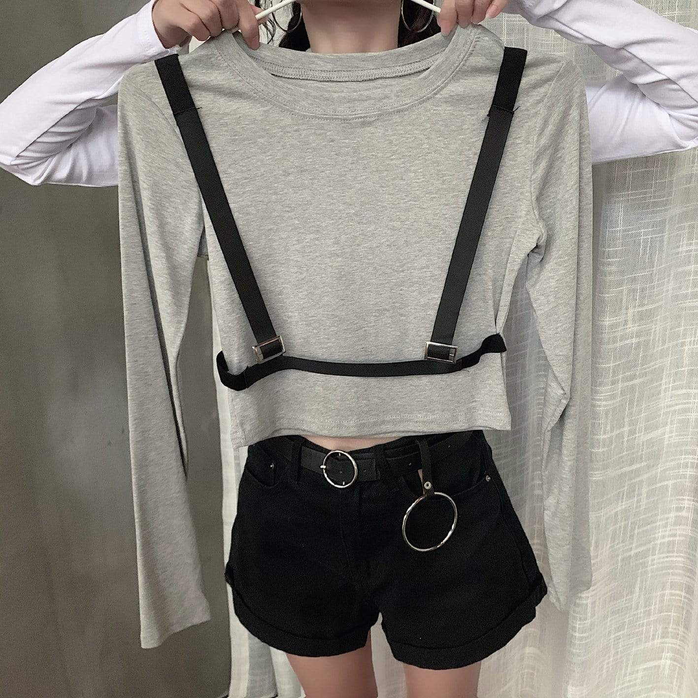 Women's Korean Fashion Slim Fitted Short T-shirts-Kawaiifashion