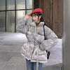 Kawaiifashion Women's Korean Fashion Spangled Glossy Winter Coats