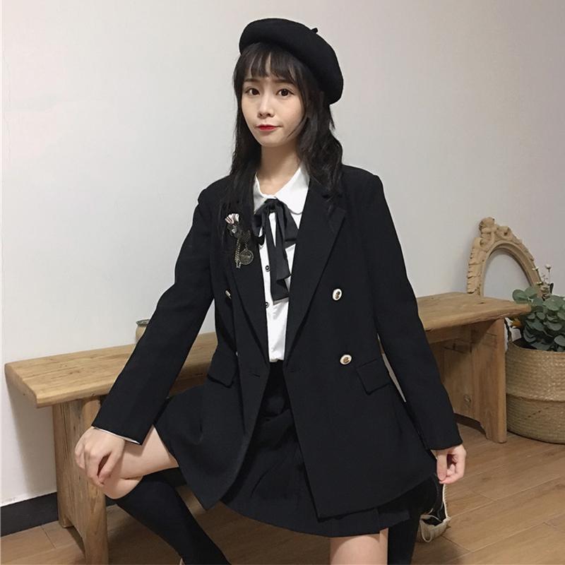 Kawaiifashion Manteaux à double boutonnage à la mode coréenne pour femmes