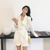 Women's Korean Fashion Turn-down Collar Pure Color Slim-cut Coats-Kawaiifashion