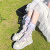 Women's Lolita Falbala Lace Bowknots Long Socks