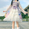 Kawaiifashion Women's Lolita Lace-up High-waisted Dresses With Bowknot