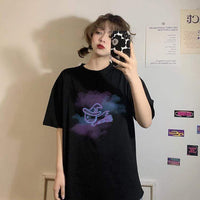 T-shirts imprimés Lovely Little Witch pour femme-Kawaiifashion