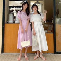 Women's Lovely Mid-length Hollow Waist Dresses-Kawaiifashion