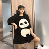Women's Panda Mid-length T-shirt-Kawaiifashion
