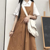 Women's Pure Color Mid-length Dress-Kawaiifashion