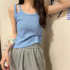 Women's Slim Fitted Pure Color Vests-Kawaiifashion