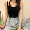 Women's Slim Fitted Pure Color Vests-Kawaiifashion
