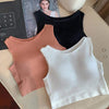 Women's Solid Color Slim Fitted Crop Tops-Kawaiifashion