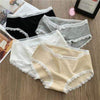 Kawaiifashion Women's Sweet Bowknot Lace Hem Ribbed Underwears（set of 4)