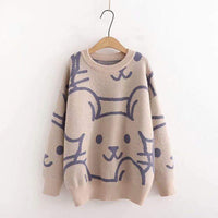 Женские свободные свитера Kawaiifashion милого контрастного цвета с милыми мышками