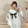 Kawaiifashion Women's Sweet Contrast Color Loose Sweaters With Sequins Bowknot 