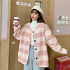 Kawaiifashion Women's Sweet Contrast Color Striped Single-breasted Cardigans